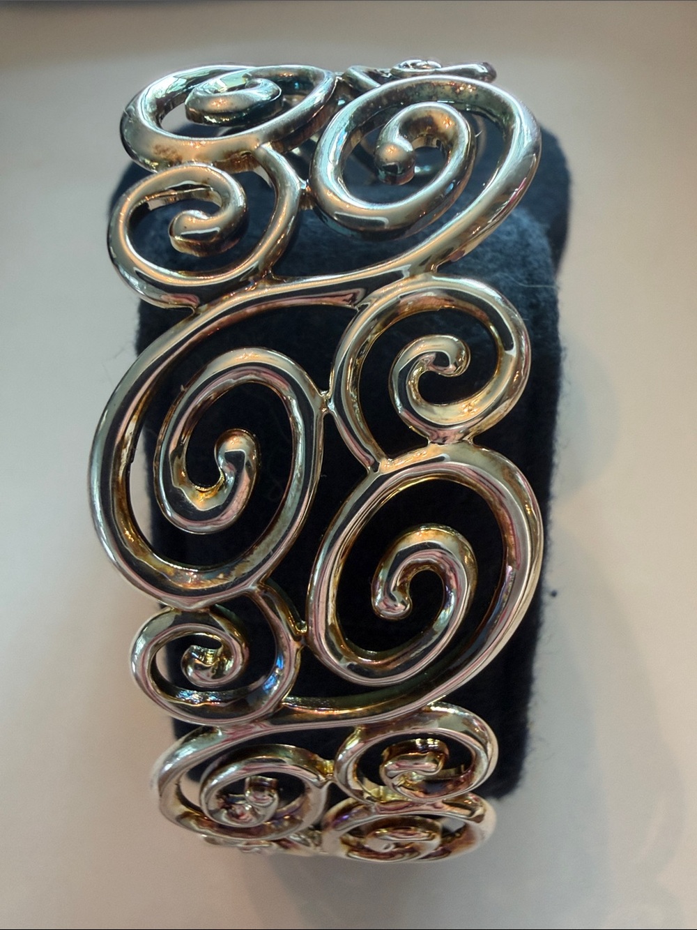 Vintage Ross Simmons 925 Silver Swirl Open Cuff Bracelet - Women Jewelry